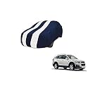 Auto Hub Car Cover Compatible with Chevrolet Captiva with Mirror Pocket, Weather Proof, Triple Stitched, Captiva Car Cover- Navy-White