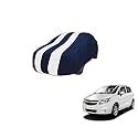Auto Hub Car Cover Compatible with Chevrolet Sail UVA with Mirror Pocket, Weather Proof, Triple Stitched, Sail UVA Car Cover- Navy-White