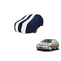 Auto Hub Car Cover Compatible with Chevrolet Optra with Mirror Pocket, Weather Proof, Triple Stitched, Optra Car Cover- Navy-White