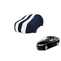 Auto Hub Car Cover Compatible with City i-VTEC (Model : 2008-2019) with Mirror Pocket, Weather Proof, Triple Stitched, City Car Cover- Navy-White