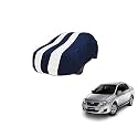 Auto Hub Car Cover Compatible with Corolla (Model : 2007-2017) with Mirror Pocket, Weather Proof, Triple Stitched, Corolla Car Cover- Navy-White