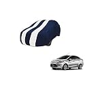 Auto Hub Car Cover Compatible with Fiesta New with Mirror Pocket, Weather Proof, Triple Stitched, Fiesta Car Cover- Navy-White