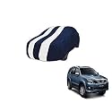 Auto Hub Car Cover Compatible with Fortuner (Model : 2005-2016) with Mirror Pocket, Weather Proof, Triple Stitched, Fortuner Car Cover- Navy-White