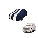 Auto Hub Car Cover Compatible with Hindustan Ambassador with Mirror Pocket, Weather Proof, Triple Stitched, Ambassador Car Cover- Navy-White
