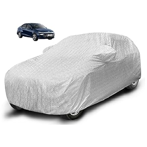 auto hub waterproof car cover compatible with hyundai verna model 2023- till date with mirror pocket soft cotton lining waterproof verna car cover- metallic silver