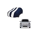 Auto Hub Car Cover Compatible with Hyundai Verna (Model : 2010-2016) with Mirror Pocket, Weather Proof, Triple Stitched, Verna Car Cover- Navy-White
