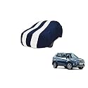 Auto Hub Car Cover Compatible with Hyundai Creta (Model : 2015-2019) with Mirror Pocket, Weather Proof, Triple Stitched, Creta Car Cover- Navy-White
