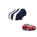 Auto Hub Car Cover Compatible with Hyundai Verna (Model : 2017-2022) with Mirror Pocket, Weather Proof, Triple Stitched, Verna Car Cover- Navy-White