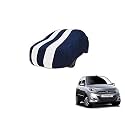 Auto Hub Car Cover Compatible with Hyundai i10 (Model : 2007-2014) with Mirror Pocket, Weather Proof, Triple Stitched, i10 Car Cover- Navy-White