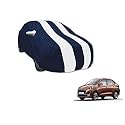 Auto Hub Car Cover Compatible with Hyundai Aura with Mirror Pocket, Weather Proof, Triple Stitched, Aura Car Cover- Navy-White