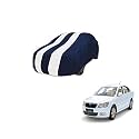 Auto Hub Car Cover Compatible with Laura with Mirror Pocket, Weather Proof, Triple Stitched, Laura Car Cover- Navy-White