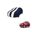 Auto Hub Car Cover Compatible with Mahindra Logan with Mirror Pocket, Weather Proof, Triple Stitched, Logan Car Cover- Navy-White