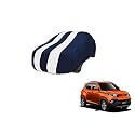 Auto Hub Car Cover Compatible with Mahindra KUV100 with Mirror Pocket, Weather Proof, Triple Stitched, KUV100 Car Cover- Navy-White