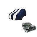 Auto Hub Car Cover Compatible with Mahindra Scorpio Old with Mirror Pocket, Weather Proof, Triple Stitched, Scorpio Car Cover- Navy-White