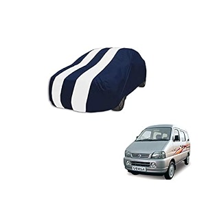 auto hub car cover compatible with maruti versa with mirror pocket weather proof triple stitched versa car cover- navy-white