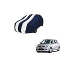 Auto Hub Car Cover Compatible with Maruti Swift Old with Mirror Pocket, Weather Proof, Triple Stitched, Swift Car Cover- Navy-White