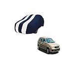 Auto Hub Car Cover Compatible with Maruti Alto with Mirror Pocket, Weather Proof, Triple Stitched, Alto Car Cover- Navy-White