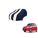 Auto Hub Car Cover Compatible with Maruti Zen with Mirror Pocket, Weather Proof, Triple Stitched, Zen Car Cover- Navy-White