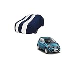 Auto Hub Car Cover Compatible with Micra with Mirror Pocket, Weather Proof, Triple Stitched, Micra Car Cover- Navy-White