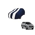 Auto Hub Car Cover Compatible with Mitsubishi Pajero Sport with Mirror Pocket, Weather Proof, Triple Stitched, Pajero Sport Car Cover- Navy-White
