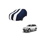 Auto Hub Car Cover Compatible with Mitsubishi Pajero Sport New with Mirror Pocket, Weather Proof, Triple Stitched, Pajero Sport Car Cover- Navy-White