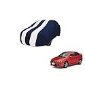 Auto Hub Car Cover Compatible with Mitsubishi Lancer with Mirror Pocket, Weather Proof, Triple Stitched, Lancer Car Cover- Navy-White