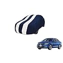 Auto Hub Car Cover Compatible with Passat with Mirror Pocket, Weather Proof, Triple Stitched, Passat Car Cover- Navy-White