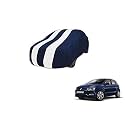 Auto Hub Car Cover Compatible with Polo with Mirror Pocket, Weather Proof, Triple Stitched, Polo Car Cover- Navy-White