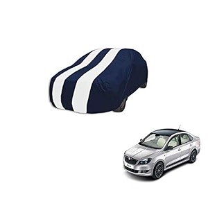 auto hub car cover compatible with rapid with mirror pocket weather proof triple stitched rapid car cover- navy-white