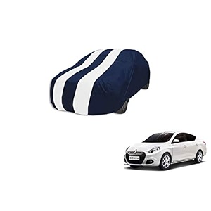 auto hub car cover compatible with renault scala with mirror pocket weather proof triple stitched scala car cover- navy-white