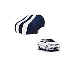 Auto Hub Car Cover Compatible with Renault Fluence with Mirror Pocket, Weather Proof, Triple Stitched, Fluence Car Cover- Navy-White