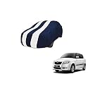 Auto Hub Car Cover Compatible with Skoda Fabia with Mirror Pocket, Weather Proof, Triple Stitched, Fabia Car Cover- Navy-White