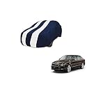 Auto Hub Car Cover Compatible with Superb with Mirror Pocket, Weather Proof, Triple Stitched, Superb Car Cover- Navy-White