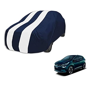 auto hub car cover compatible with tata altroz with mirror pocket weather proof triple stitched altroz car cover- navy-white