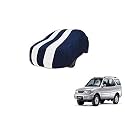 Auto Hub Car Cover Compatible with Tata Safari Dicor with Mirror Pocket, Weather Proof, Triple Stitched, Safari Dicor Car Cover- Navy-White