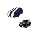 Auto Hub Car Cover Compatible with Tata Safari Storme with Mirror Pocket, Weather Proof, Triple Stitched, Safari Storme Car Cover- Navy-White
