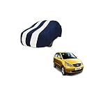 Auto Hub Car Cover Compatible with Tata Indica Vista with Mirror Pocket, Weather Proof, Triple Stitched, Indica Vista Car Cover- Navy-White