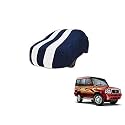 Auto Hub Car Cover Compatible with Tata Sumo Gold with Mirror Pocket, Weather Proof, Triple Stitched, Sumo Gold Car Cover- Navy-White