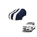 Auto Hub Car Cover Compatible with Tata Indica with Mirror Pocket, Weather Proof, Triple Stitched, Indica Car Cover- Navy-White