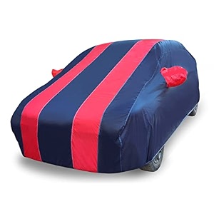 auto hub car cover compatible with xuv 400 with mirror pocket weather proof triple stitched xuv 400 car cover- navy-red