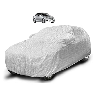 auto hub waterproof car cover compatible with cruze with mirror pocket soft cotton lining waterproof cruze car cover- metallic silver