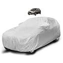 Auto Hub Waterproof Car Cover Compatible with Datsun Go with Mirror Pocket, Soft Cotton Lining, Waterproof Datsun Go Car Cover- Metallic Silver