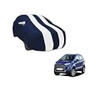 Auto Hub Car Cover Compatible with Ford EcoSport with Mirror Pocket, Water Resistant, Triple Stitched, EcoSport Car Cover- Navy-White