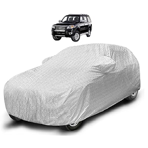 auto hub waterproof car cover compatible with endeavour model  2015-2018 with mirror pocket soft cotton lining waterproof endeavour car cover- metallic silver