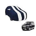 Auto Hub Car Cover Compatible with Ford Endeavour (Model : 2015-2018) with Mirror Pocket, Water Resistant, Triple Stitched, Endeavour Car Cover- Navy-White