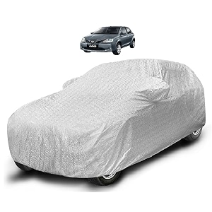 auto hub waterproof car cover compatible with etios liva with mirror pocket soft cotton lining waterproof etios liva car cover- metallic silver