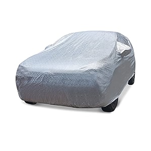 auto hub waterproof car cover compatible with palio with mirror pocket soft cotton lining waterproof palio car cover- metallic silver