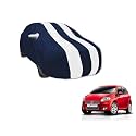 Auto Hub Car Cover Compatible with Punto with Mirror Pocket, Water Resistant, Triple Stitched, Punto Car Cover- Navy-White