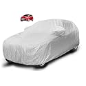 Auto Hub Waterproof Car Cover Compatible with Punto with Mirror Pocket, Soft Cotton Lining, Waterproof Punto Car Cover- Metallic Silver