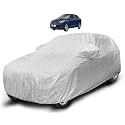 Auto Hub Waterproof Car Cover Compatible with Figoo Aspire with Mirror Pocket, Soft Cotton Lining, Waterproof Figoo Aspire Car Cover- Metallic Silver